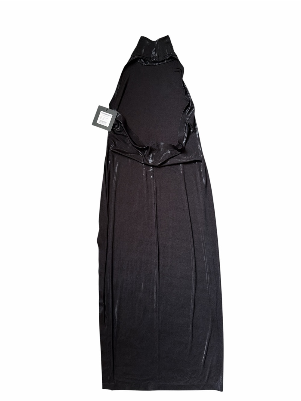 Norma Kamali Black Halter Turtleneck Side Slit Gown Large NWT - Picture 4 of 6